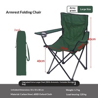 Chaise pliante d'extérieur minimaliste en acier avec accoudoirs, chaise inclinable pour le camping et les loisirs, design portable