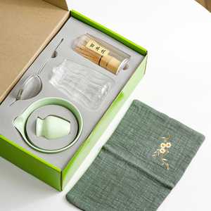 Colorful <b>Box</b> Packaging for Giveaway Corporate <b>Gift</b> Set Matcha Bowl Whisk Holder Spoon Towel Kit - Product Image 1