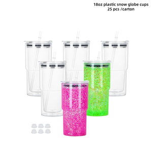 Bicchiere in Plastica Riutilizzabile a Doppia Parete a Forma di U da 16oz, 20oz, 24oz, 40oz con Coperchio e Cannuccia per Caffè, Disponibile nel Magazzino USA - Product Image 5