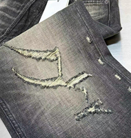 Jeans cargo amples et droits pour hommes, style vintage délavé, 100% coton, pantalon en denim hip-hop, OEM, B2B, marque privée, vente en gros, streetwear