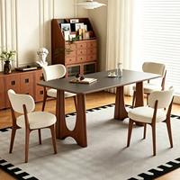 Ensemble de table et chaises de salle à manger en marbre et bois massif, design moderne et luxueux, rectangulaire, 4 à 6 places, style classique, meubles rustiques pour salle à manger
