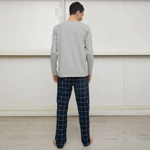 <span class=keywords><strong>Pigiama</strong></span> da <span class=keywords><strong>Uomo</strong></span> in <span class=keywords><strong>Cotone</strong></span> e Bambù Organico, Set con Maniche Lunghe e Pantaloni Lunghi, Abbigliamento da Notte in Bambù - Product Image 2