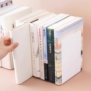 Sujetalibros en forma de L, 12x11,8x17cm, soporte de plástico para libros, organizador de escritorio para oficina, almacenamiento para estudiantes, blanco, negro, gris - Product Image 4