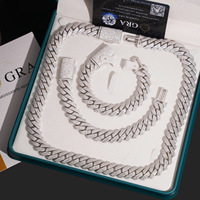 Collier Hip Hop en Argent Sterling 925 avec Chaîne Cubaine VVS Moissanite Certifiée GRA, 14MM 16MM, Idéal pour un Cadeau