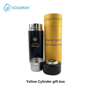 Soudron Alkaline Flask nước PH 8-10 cân bằng thép không gỉ 7 loại quả bóng khoáng chai nước Flask với bộ lọc - Product Image 5