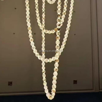 Villa Petit Plat Salon Lustre Moderne Hôtel De Luxe Cage D'escalier Cristal Collier Suspendu Éclairage LED