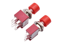 PS-102/202 6mm Mini industriel 1NO 1NC 2NO 2NC 2A 250VAC 5A 120VAC SPDT DPDT 3pin 6pin interrupteur à bascule à bouton poussoir momentané