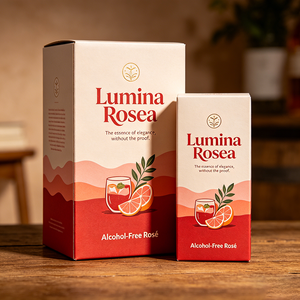 Scatola di Carta Personalizzata con Logo per Vino Rosé Frizzante Dealcolizzato, Stampa UV, Ecologica, Vendita all'Ingrosso - Product Image 2