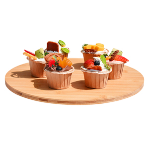 Nouveau Style plateau porte-gâteaux bambou tournant rond tasse gâteau support pour gâteaux de mariage - Product Image 1
