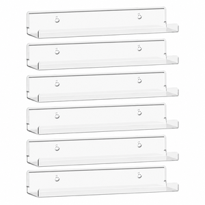 Étagères de rangement étroites personnalisées, lot de 6, organisateur mural en acrylique pour livres, articles de toilette, nettoyage facile - Product Image 1