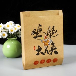 Disposable Food Oil Proof Aluminum Tin Foil Chicken Fried Skewers BBQ Kraft Paper Takeaway Packaging Bag - Product Image 3