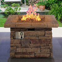 Table d'extérieur au gaz Propane, foyer avec Look de pierre de Culture