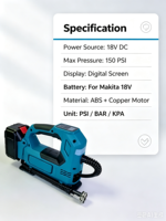 18V Battery Powered Cordless Air Inflator Portable Digital Tire Pump Auto Tyre Inflation Compressor for Car Bicycle