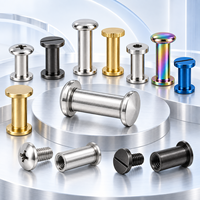 Vis Chicago personnalisées mâles et femelles, bornes de fixation en acier inoxydable, laiton, titane, oxyde noir, or, 4mm, 5mm, 6mm pour ceintures en cuir