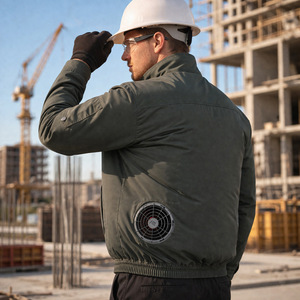 Aubert <b>Cooling</b> Work <b>Jacket</b> Long Sleeve Fan Powered Water Repellent Wear Resistant For Manufacturing Outdoor Use - Product Image 2