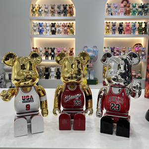 Figuras Bearbrick 400% <span class=keywords><strong>Jordans</strong></span> Bulls 23 al por Mayor, Muñeco Kwas Block para Adornos, Modelo <span class=keywords><strong>de</strong></span> Juguete Bearbricks, Regalo para Niños - Product Image 4