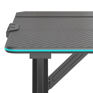 Bureaux de jeu pour l'e-sport avec support en V, nouvelle conception, autocollants personnalisables, réglage électrique de la hauteur avec éclairage d'ambiance - Product Image 6