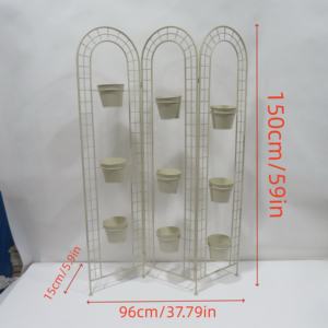 Support de plantes de jardin pliant traditionnel en métal facile à assembler 9 pots pour mariages en plein air prend en charge les plantes grimpantes <span class=keywords><strong>tonnelle</strong></span> ornementale - Product Image 5