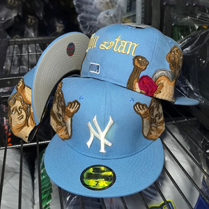 定制男士6面板经典原创时代套装棒球帽高品质复古平檐封闭戈拉斯豹纹牛津 - Product Image 1