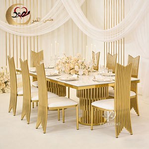 Wedding Furniture Gold Stainless Steel Rectangle Base <b>Table</b> for Party Events - Product Image 2