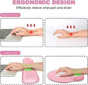 Màu rắn thoải mái cổ tay chuột <span class=keywords><strong>Pad</strong></span> màu hồng văn phòng bàn phím <span class=keywords><strong>pad</strong></span> thư giãn Silicone cổ tay phần còn lại Mousepad Bộ - Product Image 4