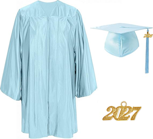 Robe de graduation en tricot brillante pour la maternelle, ensemble robe et toque en tricot doux pour enfants pour cérémonie scolaire - Product Image 5