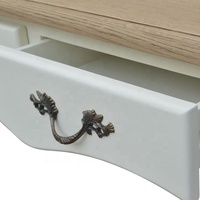 Escritorio Ejecutivo de Madera Maciza Estilo Francés Antiguo para Oficina en Casa, con Patas Curvas Talladas a Mano, 150x75x78cm, Personalizable HL315