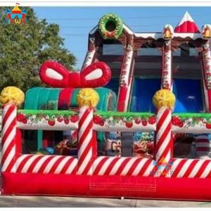 23ft Christmas Inflatable PVC Double Lane Tubing <b>Slide</b> 4x7m Customized Color Option 3-Year Warranty <b>for</b> Holiday Use - Product Image 3