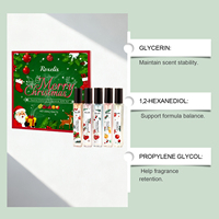 Coffret de mini-parfums fruités de Noël 5*10ml, vaporisateur de voyage portable, parfum longue durée, coffret cadeau pour femmes, cadeau de Noël