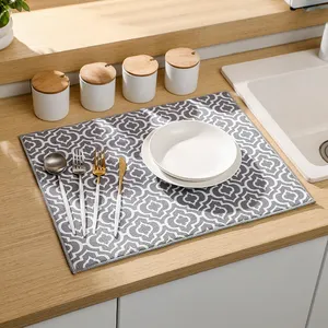 Geschirr trocknungs matte für Küchen arbeits matte Arbeits platten schalen Super Absorbent Dishware Trocken kissen