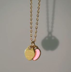 <span class=keywords><strong>Collar</strong></span> con Colgante de Doble Corazón de Acero Inoxidable Esmaltado Resistente al Agua y al Deslustre de Fanhua Jewelry - Product Image 1