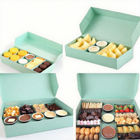 Boîte à emporter personnalisée de couleur verte avec compartiment pour sauce, boîte en carton jetable pour la restauration rapide avec compartiments