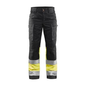 BLAKLADER - 716118119933C48 Women's Hi-Vis <b>trousers</b> with <b>stretch</b> <b>Black</b>/Yellow - EAN 7330509615782 HI-VIS WORKWEAR - Product Image 1