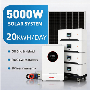 ระบบพลังงานแสงอาทิตย์แบบออฟกริด 5kW 10kW พร้อมตัวควบคุม MPPT แบตเตอรี่ Lifepo4 และคลื่นไซน์บริสุทธิ์สำหรับใช้ในบ้าน ระบบครบชุด - Product Image 4