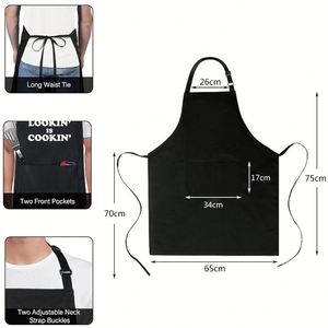 Hot-selling Eco-Friendly Breathable Washable Sleeveless Anti-Fouling Polyester Waist <b>Apron</b> 2 Pockets Custom Logo Restaurant - Product Image 4