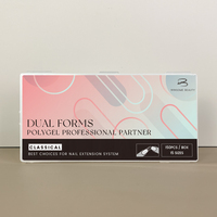 Nuevo Diseño, Logotipo Personalizado, Guía de Construcción de Uñas en Forma de Almendra, Moldes Dobles Rusos para Uñas, Moldes Superiores de PP, Cobertura Completa de Lujo para Uñas de Dedo