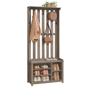 ตู้เก็บของอเนกประสงค์สำหรับทางเข้าบ้าน พร้อมราวแขวนเสื้อผ้า ตู้เก็บรองเท้า ตู้เก็บของในห้องนั่งเล่น โซลูชั่นจัดเก็บแบบครบวงจร - Product Image 2