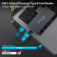 Adaptador de lector de tarjetas Thunderbolt de aluminio portátil de 3 puertos USB 3,1 Gen 2 10Gbps Compatible con tarjetas CFexpress XD y SD iPhone 15