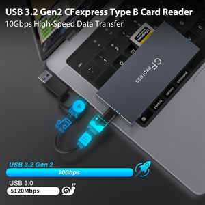Adaptateur de lecteur de <span class=keywords><strong>carte</strong></span> portable Thunderbolt 3 ports USB 3.1 Gen 2 10Gbps en aluminium compatible avec les cartes CFexpress XD et SD <span class=keywords><strong>iPhone</strong></span> 15 - Product Image 3