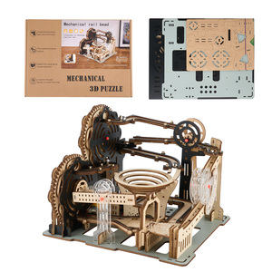 Kit de Modélisation DIY en Bois : Puzzle Mécanique à Billes sur Rail, Jouet Éducatif STEM pour Enfants, avec Mouvement d'Engrenages et Artisanat de Construction - Product Image 1