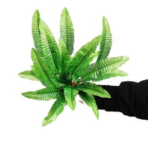 צמח מלאכותי עלים פלסטיק פרח בעציץ חבורה של צמחי מים ירוק גן - Product Image 1