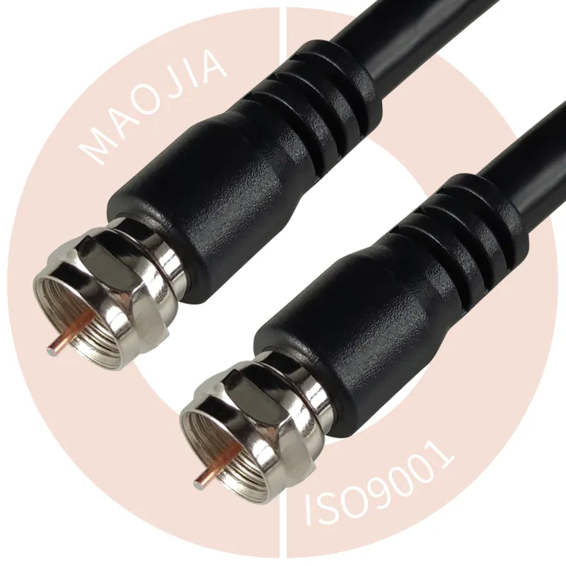 Catv Tv Satellite Use Coaxial Cable With Compression 75ohm Tv Antenna F Connector Rg6 Coaxial Cable