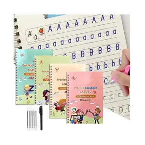Pratica quaderno che può essere riutilizzato Set di calligrafia per bambini numero matematica disegno alfabeto libro di scrittura a mano
