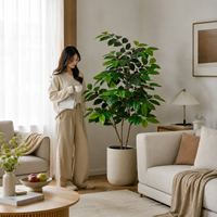 Arbre à café artificiel 1,58 m, plante artificielle avec baies de cerise rouges, pliable, ignifuge, anti-UV, intérieur/extérieur, OEM ODM