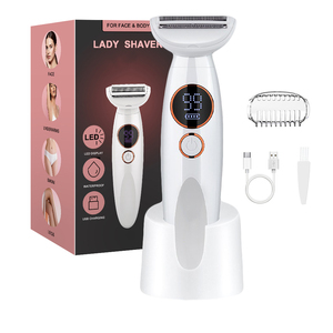 Tondeuse bikini pour femmes, rasoirs électriques indolores, rasoir corporel sans fil IPX7 pour voyage, rasoir facial pour <span class=keywords><strong>femme</strong></span> avec lames remplaçables, <span class=keywords><strong>nettoyage</strong></span> facile - Product Image 1