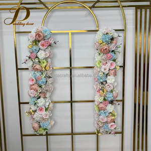 JINDA Nouveau design, petite taille, chemin de table en fleurs artificielles multicolores en soie pastel pour mariage et fête - Product Image 1