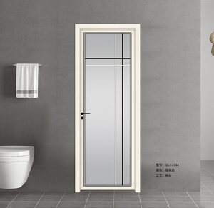 Portes intérieures battantes modernes en alliage d'aluminium imperméables à <span class=keywords><strong>double</strong></span> panneau, <span class=keywords><strong>porte</strong></span> en verre à battants français finie pour hôtel, salle de bain - Product Image 3