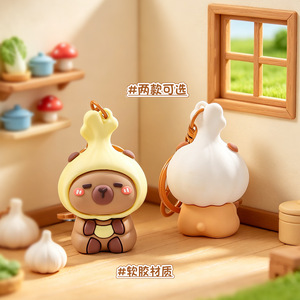 Llavero de diseño popular con animales Kawaii (ajos, pimienta, <span class=keywords><strong>Balilla</strong></span>), colgantes para niños, llaveros para coche, venta al por mayor para decoración - Product Image 2