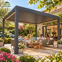 Pergola à toit à lames orientables réglables pour patios résidentiels, zones de sièges de jardin et espaces de loisirs au bord de la piscine