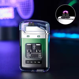 Encendedor portátil recargable por USB, antorcha a prueba de viento de doble arco para acampar al aire libre, nueva pantalla Digital, fumar de plástico clásico - Product Image 5